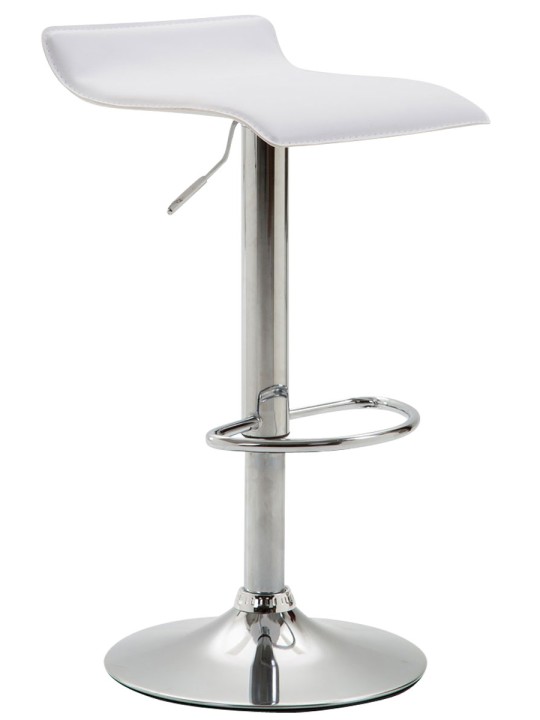 Barkruk Dyn V2 kunstleer chroom, wit