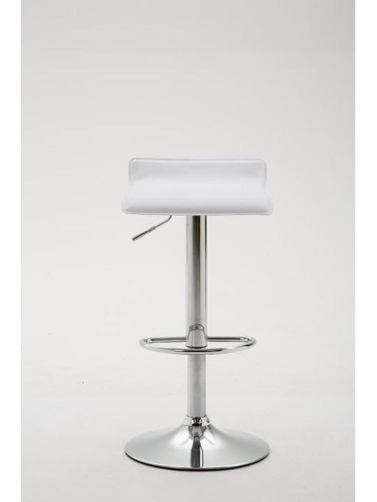Barkruk Dyn V2 kunstleer chroom, wit