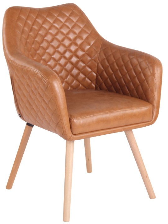 Eetkamerstoel Gent kunstleer natura, lichtbruin
