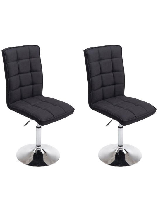 Set van 2 eetkamerstoelen Peking V2 stof, zwart Set van 2 eetkamerstoelen Peking V2 stof, zwart