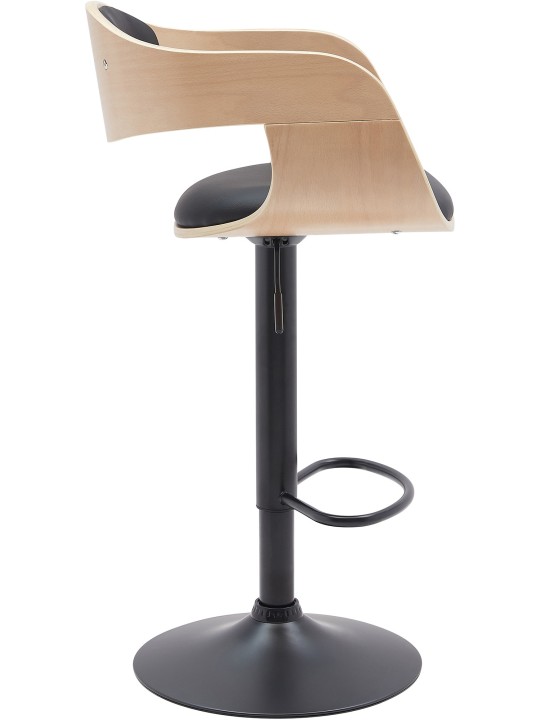 Barkruk Kingston B kunstleer, naturel/zwart