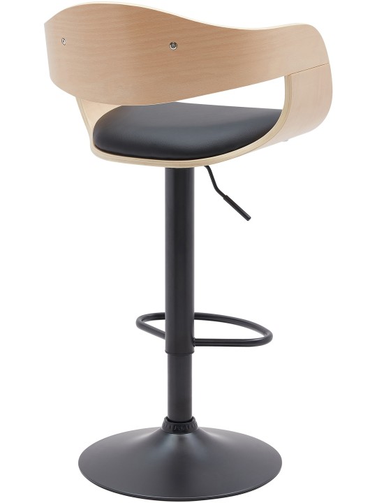 Barkruk Kingston B kunstleer, naturel/zwart