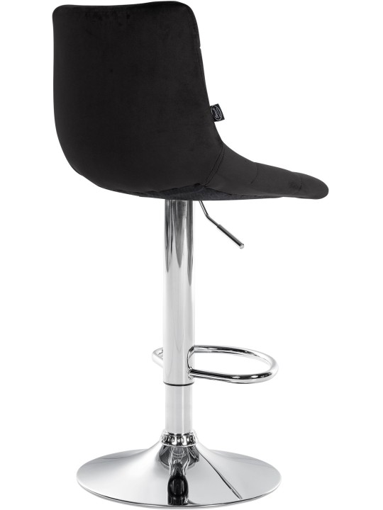 Barkruk Jerry Fluweel Chroom, zwart
