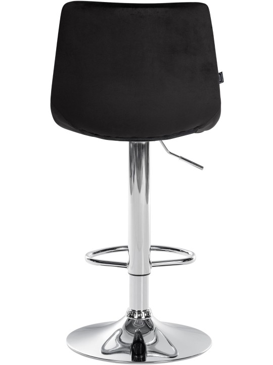 Barkruk Jerry Fluweel Chroom, zwart