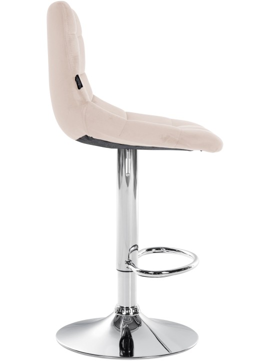 Barkruk Jerry Fluweel Chroom, beige