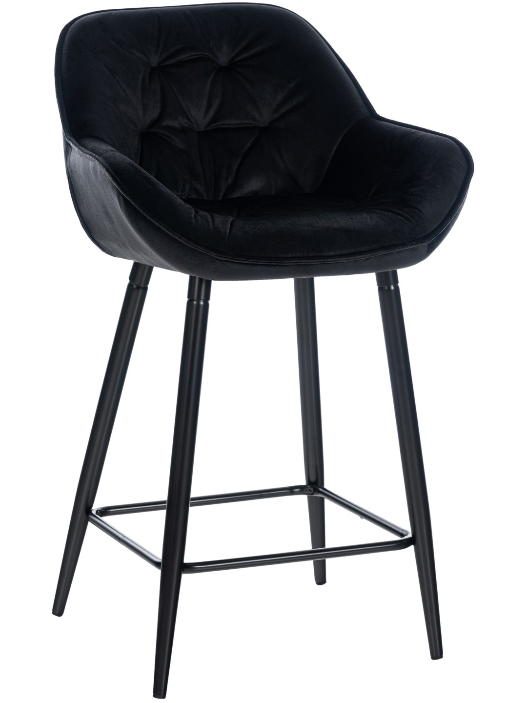 Barkruk Gibson 76 fluweel, zwart