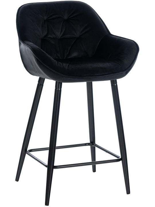 Barkruk Gibson 76 fluweel, zwart
