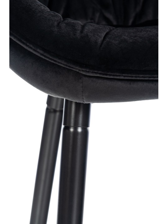 Barkruk Gibson 76 fluweel, zwart