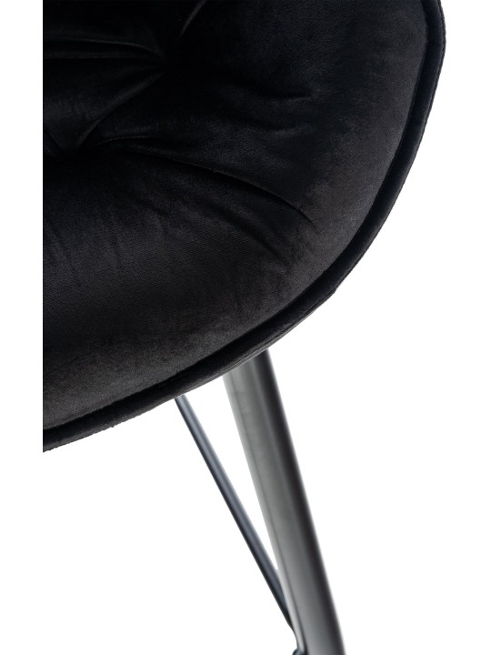 Barkruk Gibson 76 fluweel, zwart