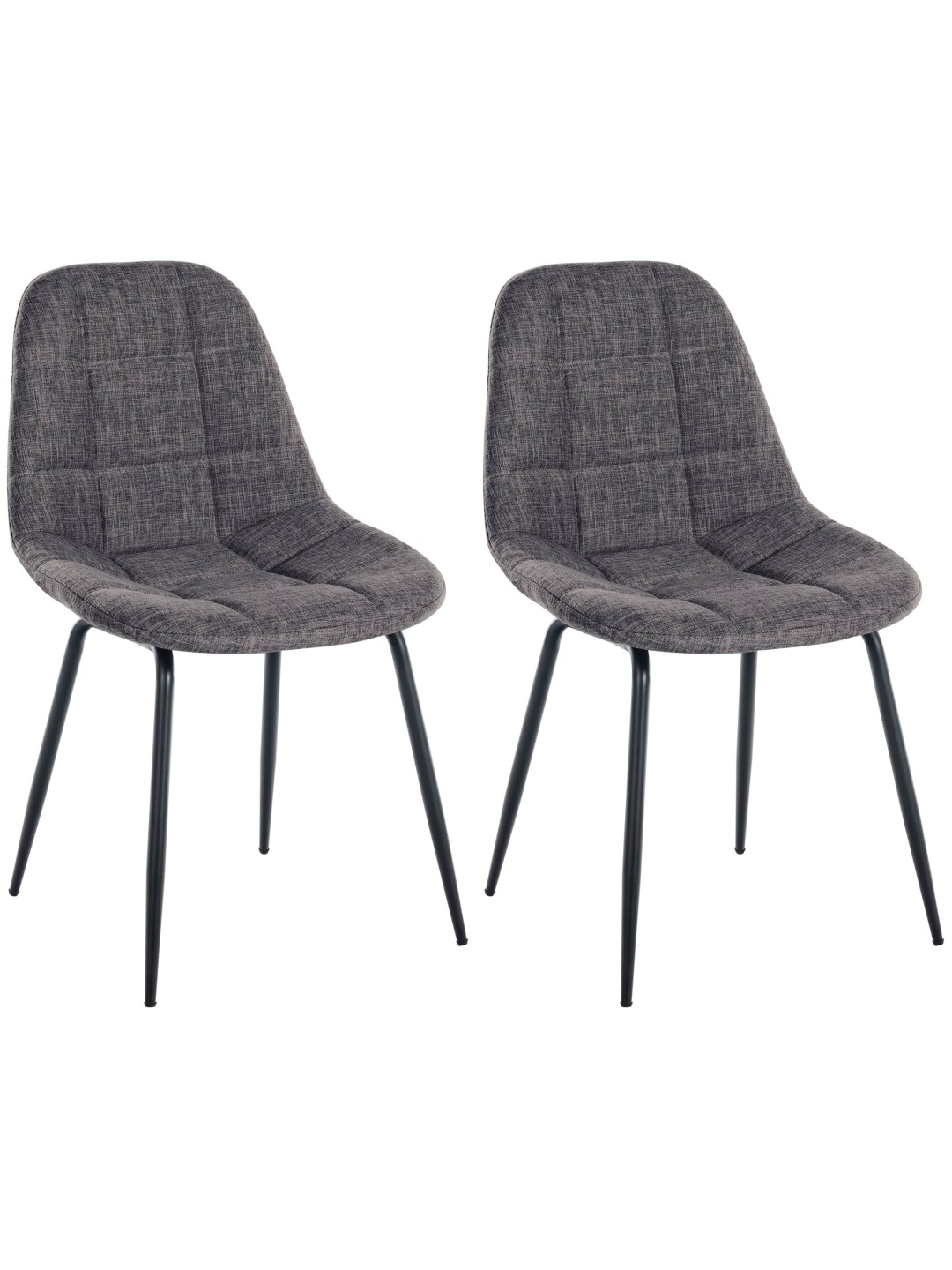 Set van 2 stoelen Tom stof, lichtgrijs