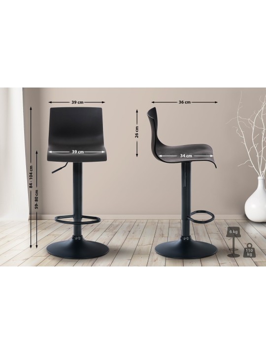 Barkruk Hoover B, zwart