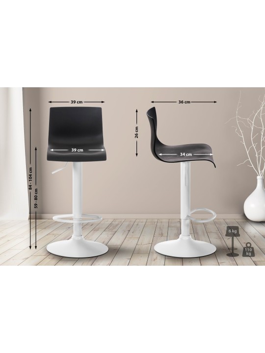 Barkruk Hoover W, zwart