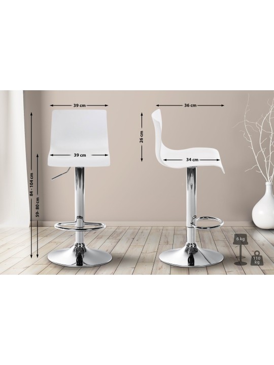 Barkruk Hoover C, wit