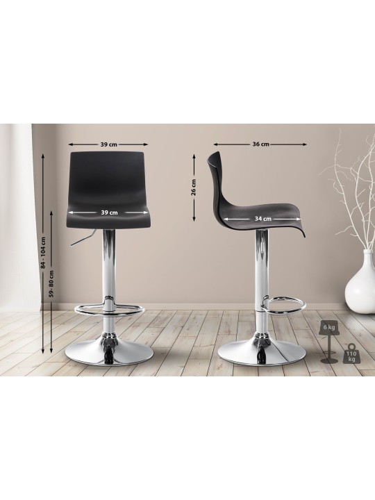 Barkruk Hoover C, zwart
