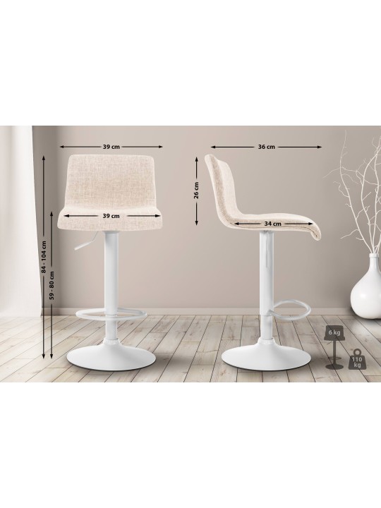 Barkruk Hoover stof W, crème