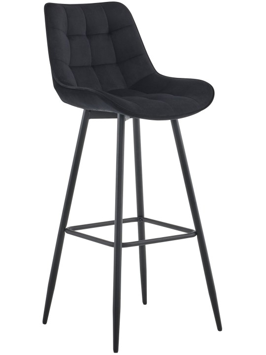 Barkruk Dartford fluweel, zwart