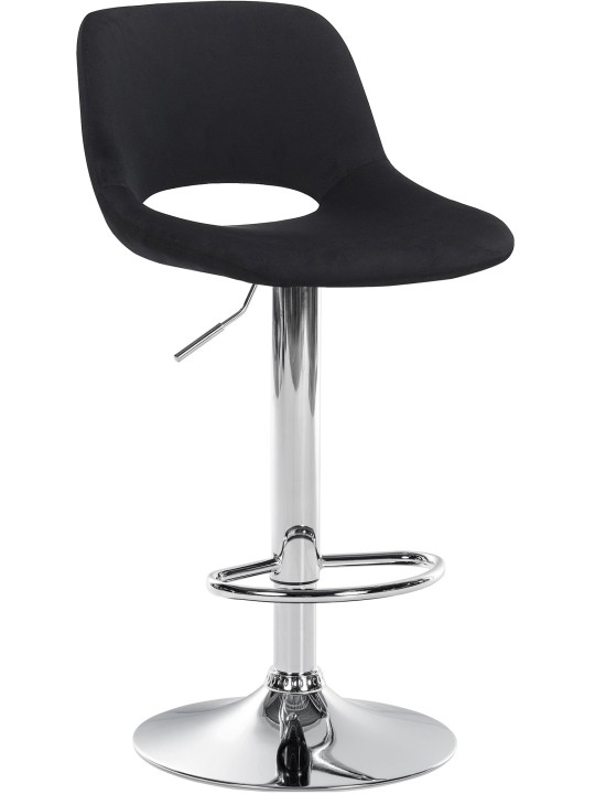 Barkruk Camden fluweel chroom, zwart