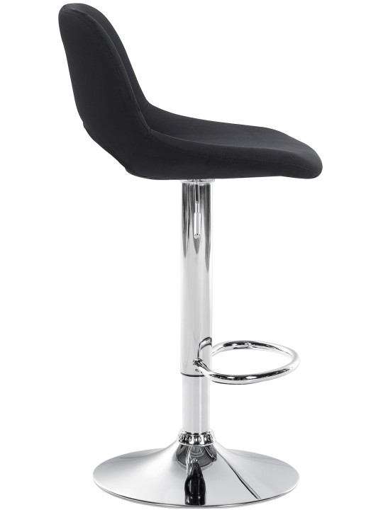 Barkruk Camden fluweel chroom, zwart