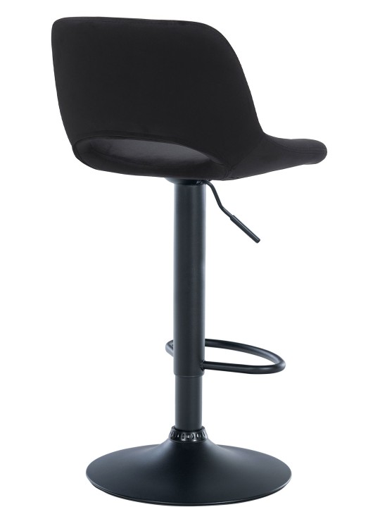 Barkruk Camden fluweel, zwart