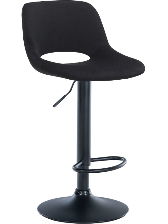 Barkruk Camden fluweel, zwart