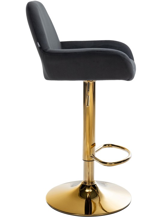 Barkruk Braga Goud Fluweel, zwart