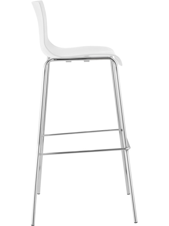 Barkruk Hoover chroom 4-poots frame, wit