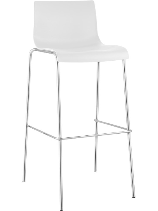 Barkruk Hoover chroom 4-poots frame, wit