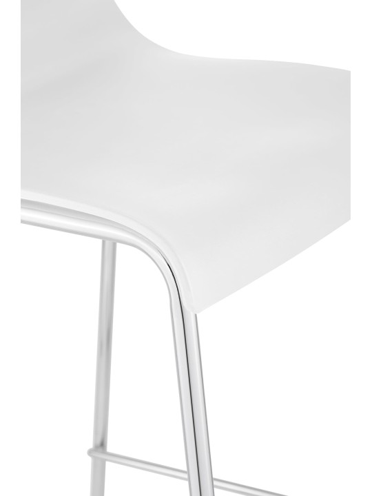 Barkruk Hoover chroom 4-poots frame, wit