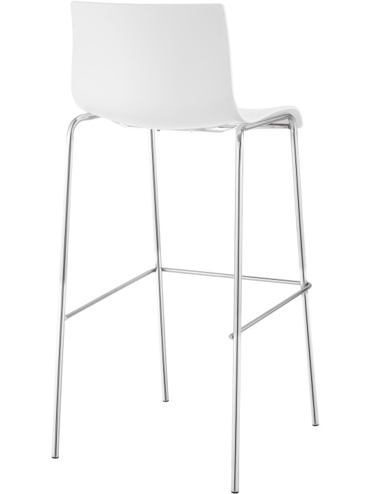 Barkruk Hoover chroom 4-poots frame, wit