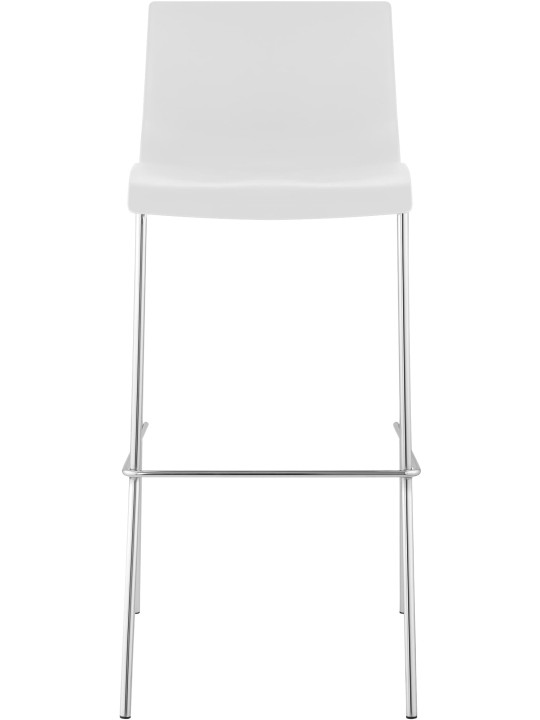 Barkruk Hoover chroom 4-poots frame, wit