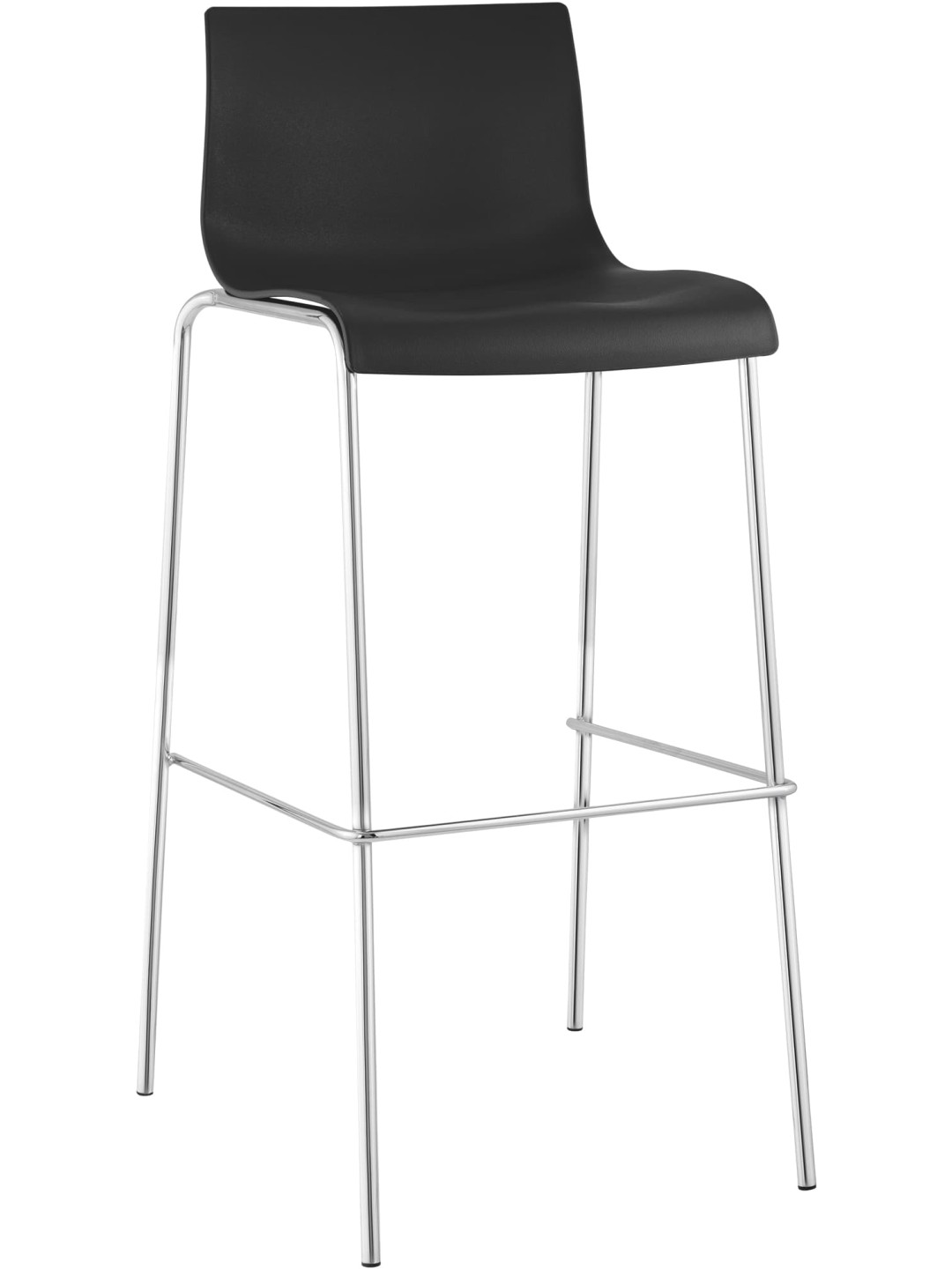 Barkruk Hoover chroom 4-poots frame, zwart