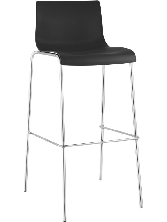 Barkruk Hoover chroom 4-poots frame, zwart