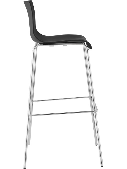Barkruk Hoover chroom 4-poots frame, zwart