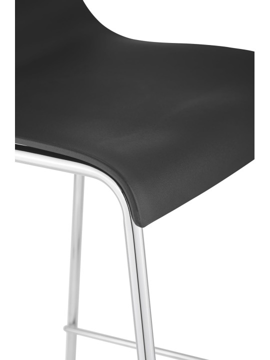 Barkruk Hoover chroom 4-poots frame, zwart