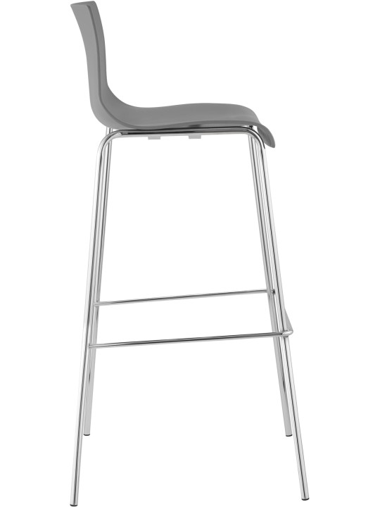 Barkruk Hoover chroom 4-poots frame, grijs