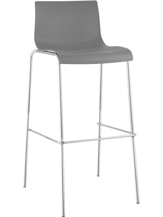 Barkruk Hoover chroom 4-poots frame, grijs