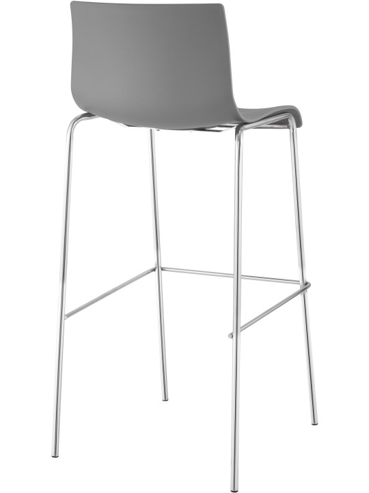 Barkruk Hoover chroom 4-poots frame, grijs