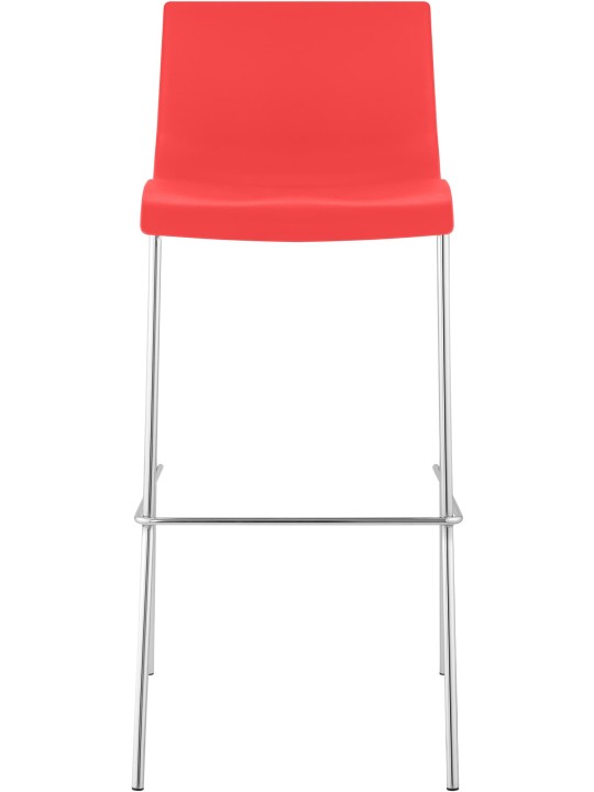 Barkruk Hoover chroom 4-poots frame, rood