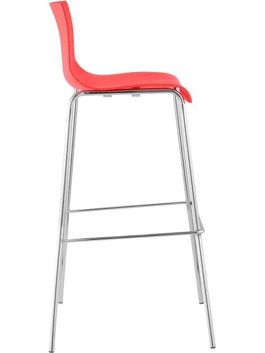 Barkruk Hoover chroom 4-poots frame, rood
