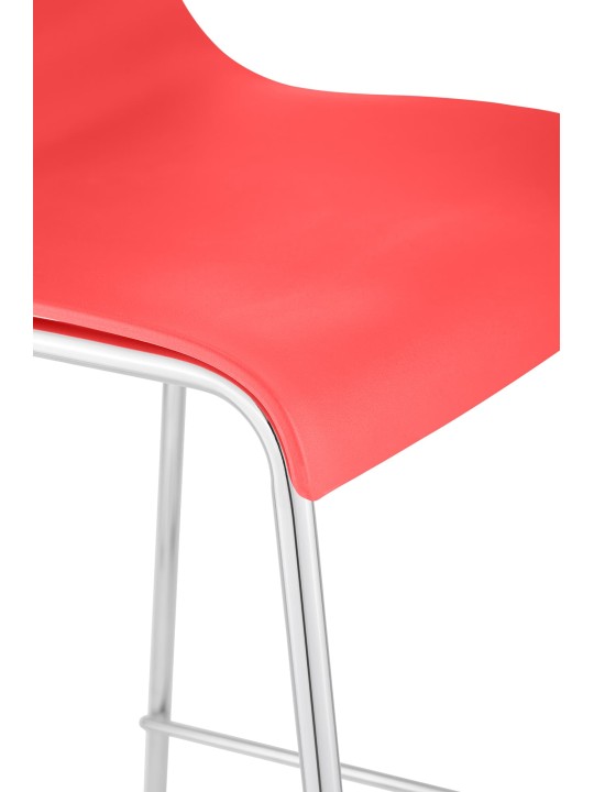 Barkruk Hoover chroom 4-poots frame, rood