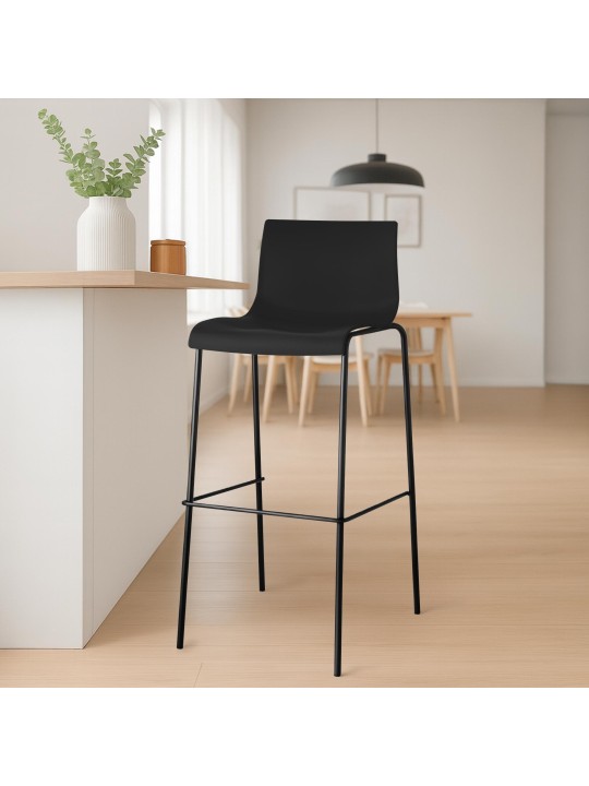 Barkruk Hoover 4-poots frame, zwart