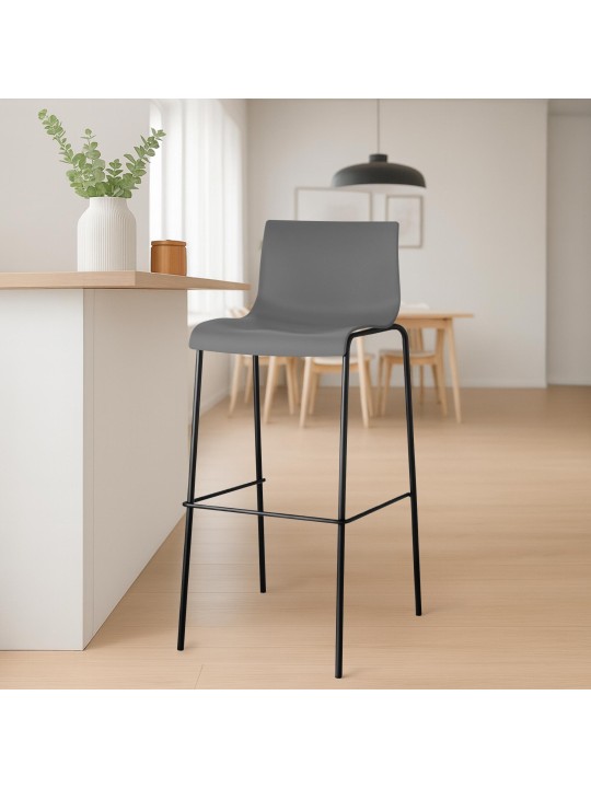 Barkruk Hoover 4-poots frame, grijs