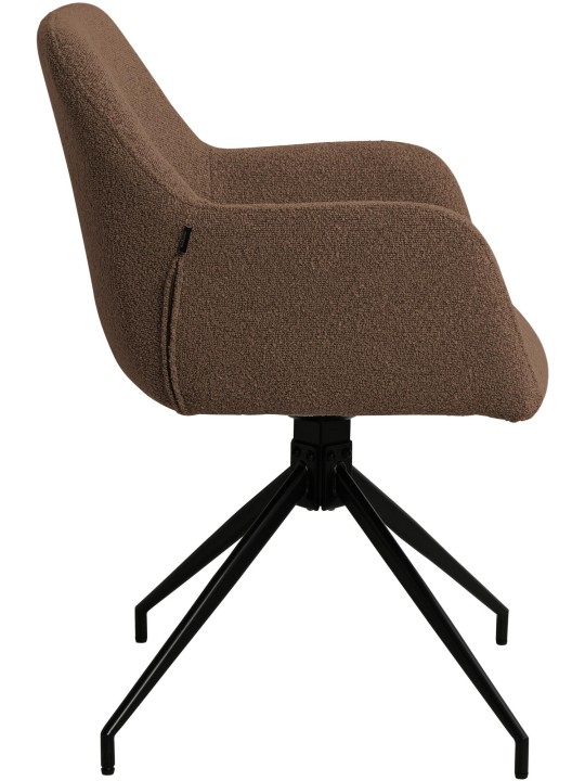 Eetkamerstoel Merlinda stof Teddy, bruin Eetkamerstoel Merlinda stof Teddy, bruin