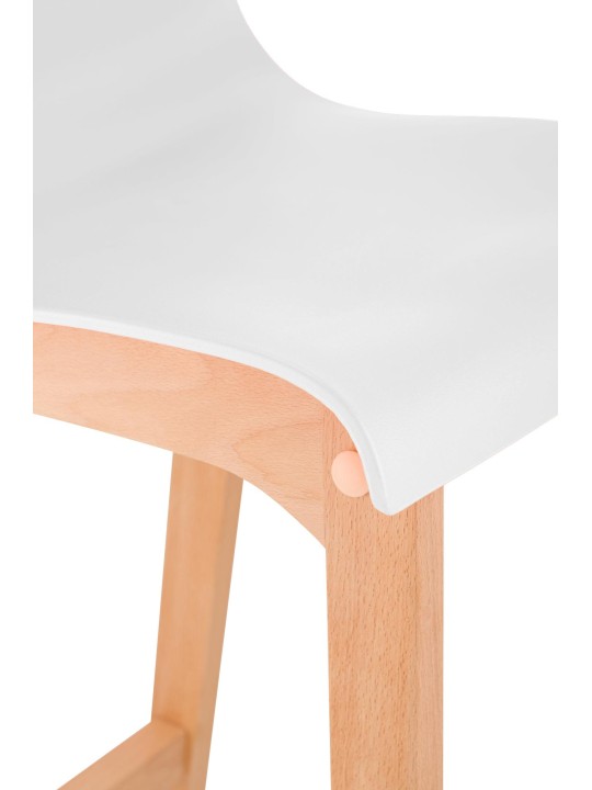 Barkruk Hoover Natura 4-poots frame, wit