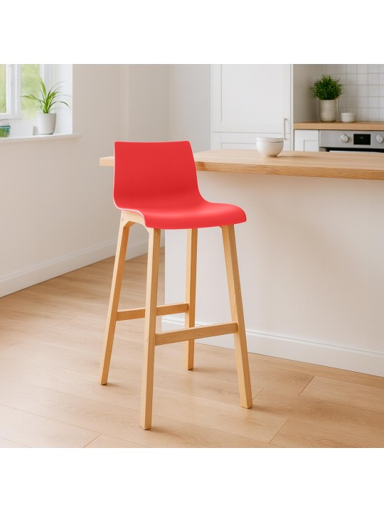 Barkruk Hoover Natura 4-poots frame, rood