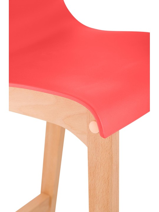 Barkruk Hoover Natura 4-poots frame, rood