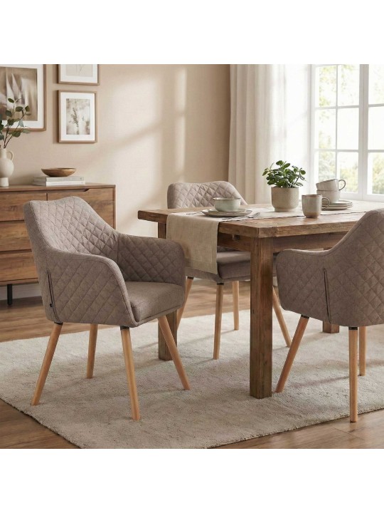 Eetkamerstoel Gent stof natura, taupe
