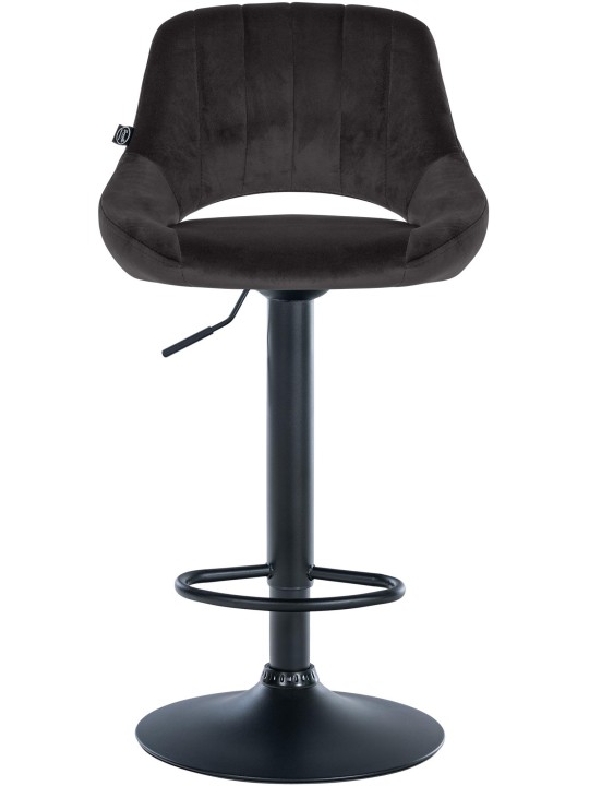 Barkruk Milet fluweel, zwart