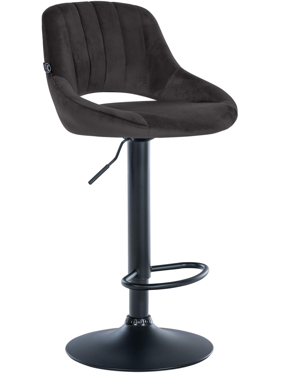 Barkruk Milet fluweel, zwart