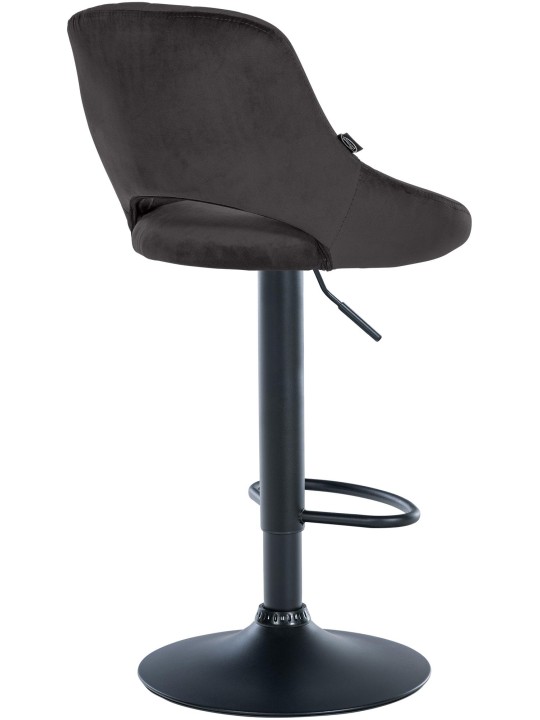 Barkruk Milet fluweel, zwart